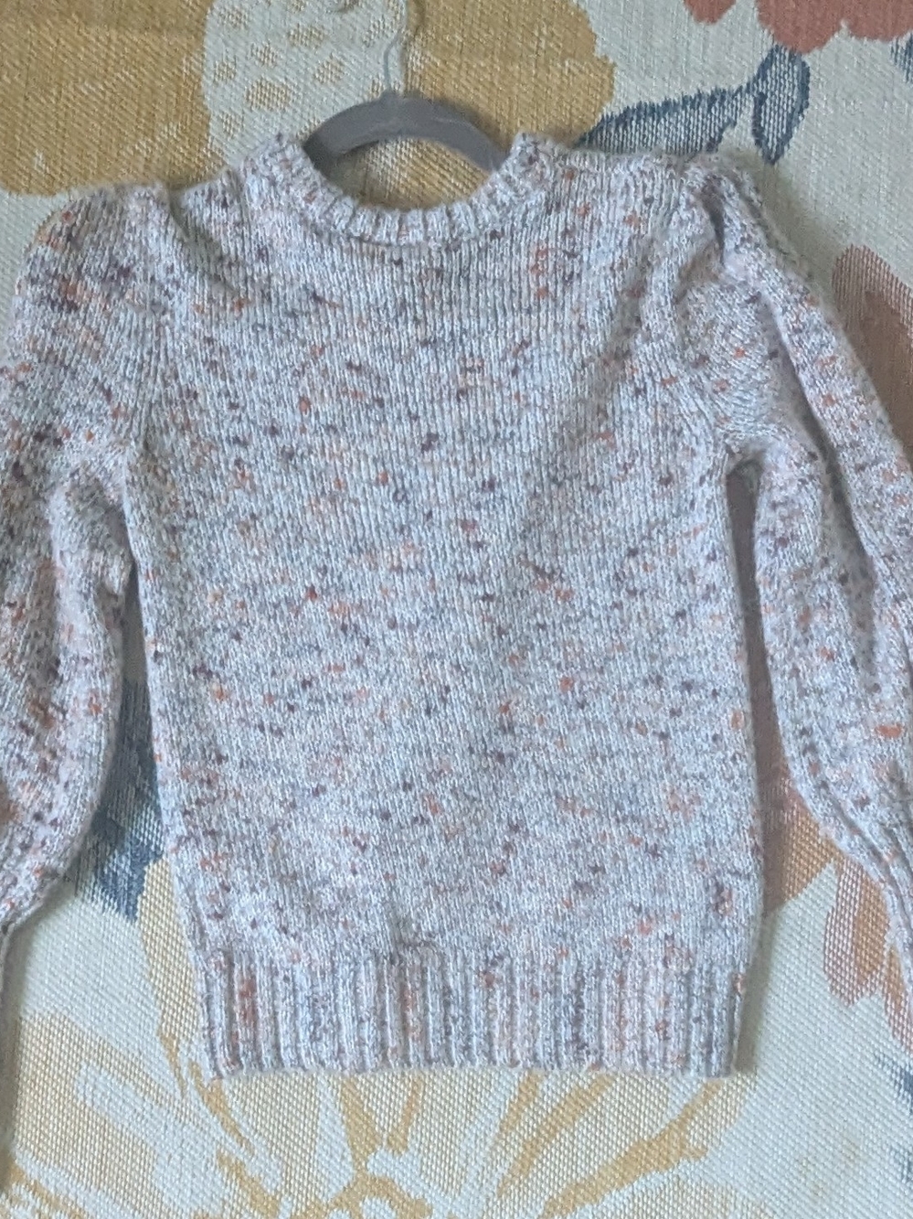 Modcloth Cream Speckled Crewneck Sweater with Orange Flecks